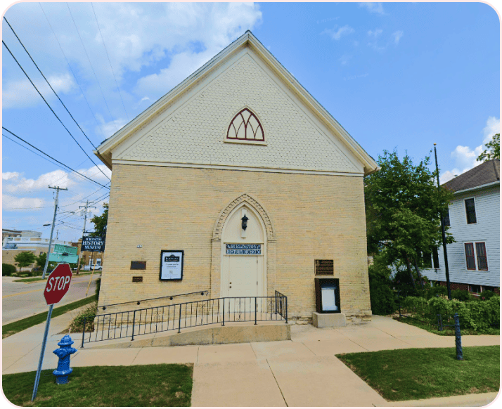 The Burlington History Museum on a summer afternoon